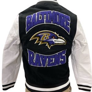 New Era NFL Baltimore Ravens Chenille Wool Blend Varsity Jacket Choose Your Size